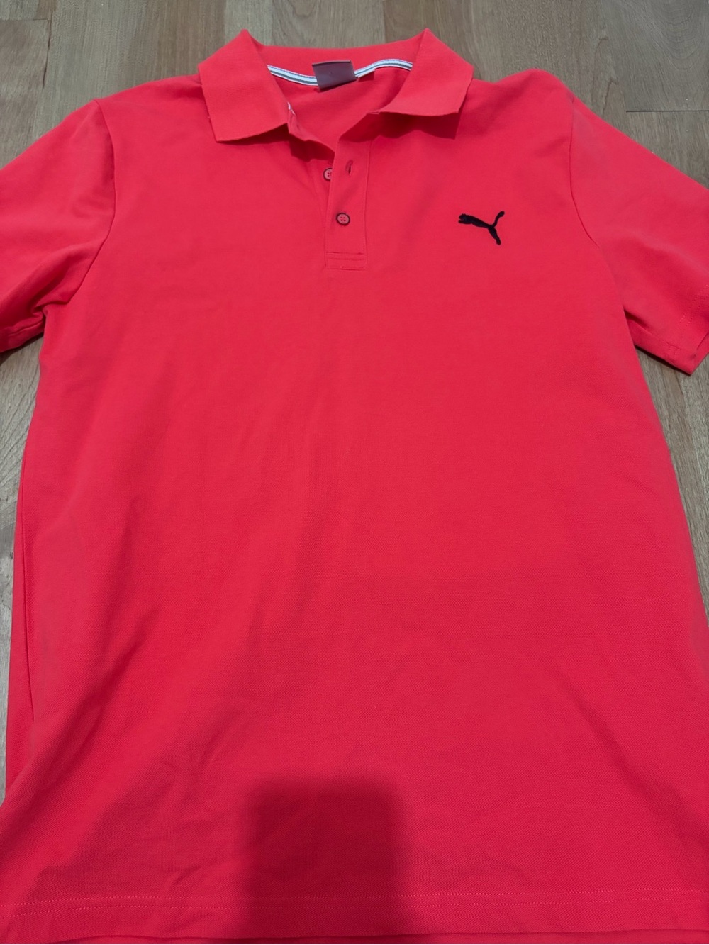 Puma Men’s Coral-Red Polo with Black Puma Logo